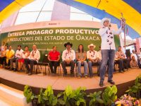 Entregan AMH y Calzada Rovirosa apoyos a productores del agro oaxaqueño