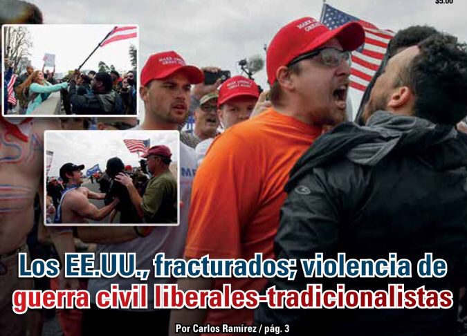 Los EE.UU., fracturados; violencia de guerra civil liberales-tradicionalistas: Carlos Ramírez