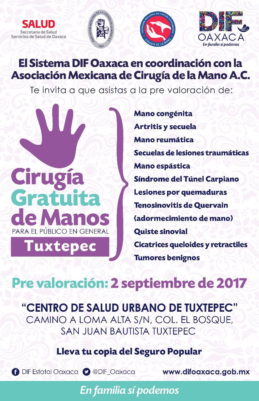 Realizará DIF Estatal “Segunda Jornada Gratuita de Cirugía de Mano”