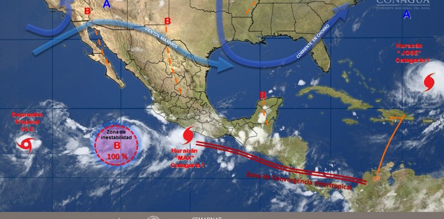 El Huracán MAX causará lluvias en Oaxaca