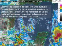 Alerta Conagua tormentas muy fuertes en Oaxaca en las próximas horas