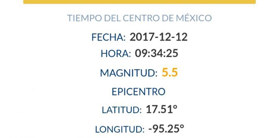 Sacude nuevo sismo a la entidad