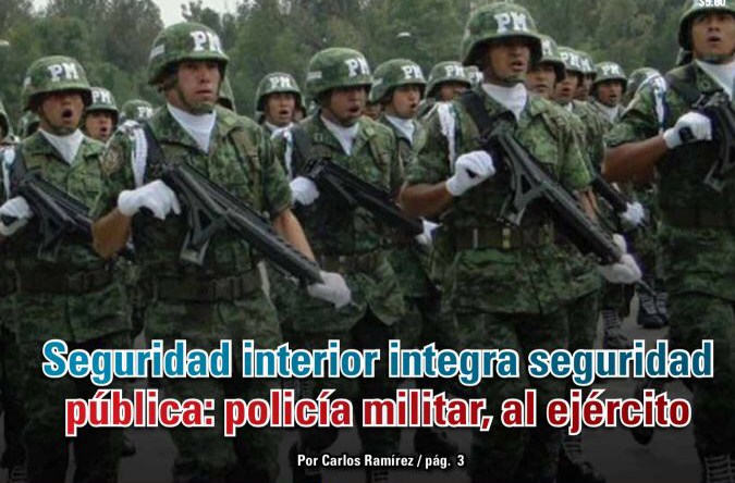 Seguridad interior integra seguridad pública: policía militar, al ejército: Carlos Ramírez