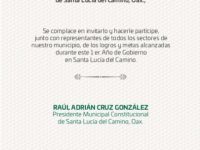 Raúl Cruz rendirá su Primer Informe de Actividades, con acciones y obras que impulsan el desarrollo de Santa Lucía del Camino
