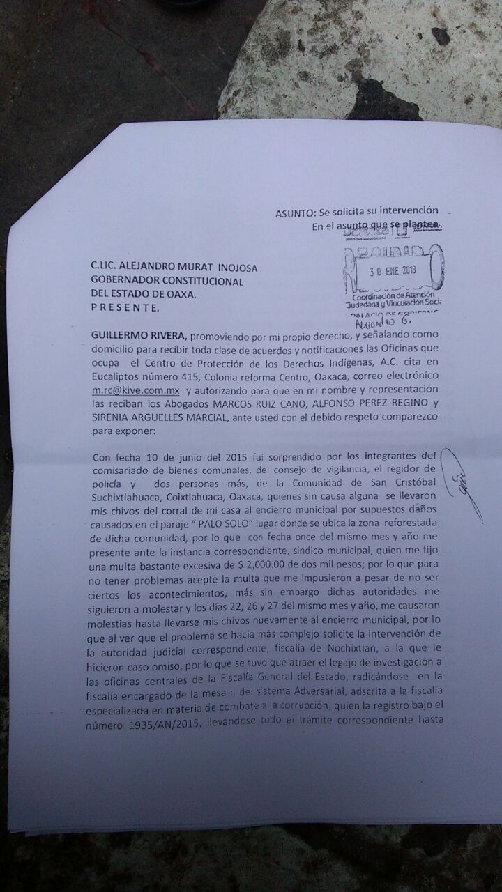 Despojan a campesino de tierras, antes le roban chivos en Suchixtlahuaca