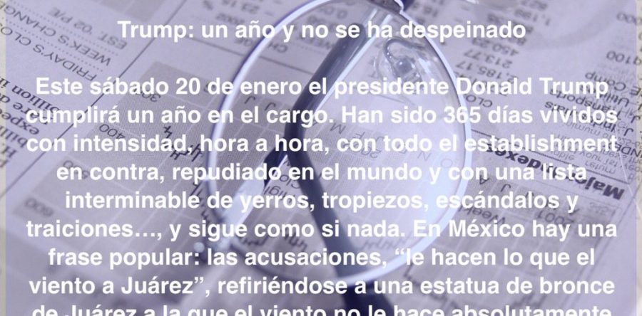 Trump: un año y no se ha despeinado: Carlos Ramírez