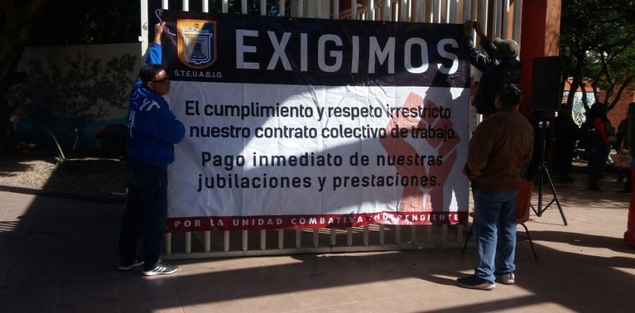 Con paro de brazos caídos pide STEUABJO atención a sus demandas.