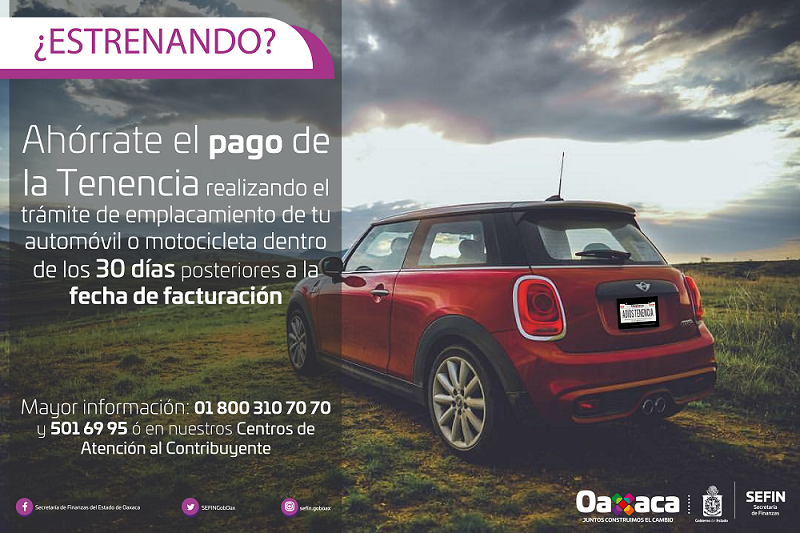 Vehículos nuevos también podrán decirle “Adiós a la Tenencia”