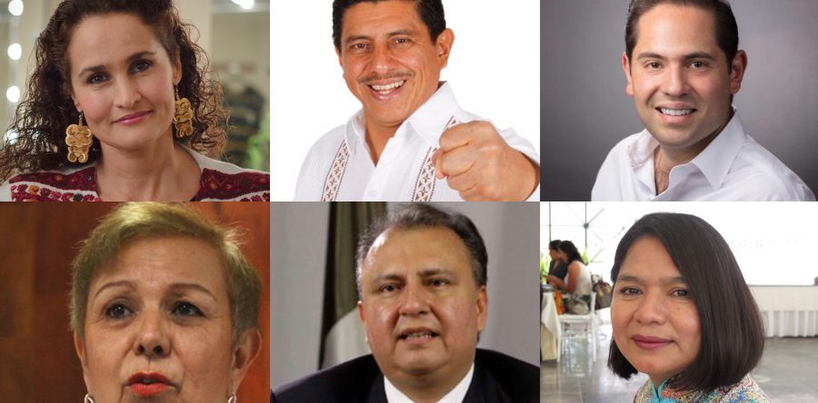 Harp, Jara, Sofía, Raúl, HP, Perla; arte y política:  Alfredo Martínez de Aguilar