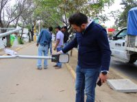 Como parte de la renovación de la imagen urbana de Santa Lucía del Camino, se avanza con la rehabilitación y mantenimiento de luminarias.