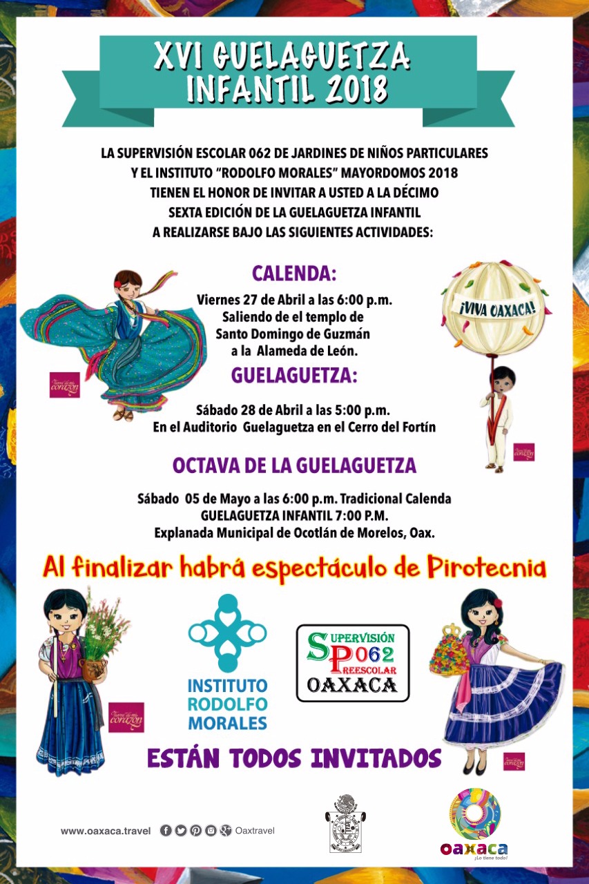 Invita Sectur Oaxaca a vivir la Guelaguetza Infantil 2018