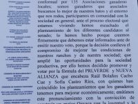 135 asociaciones ganaderas respaldan a Raúl Bolaños Cacho Cué y Sofía Castro