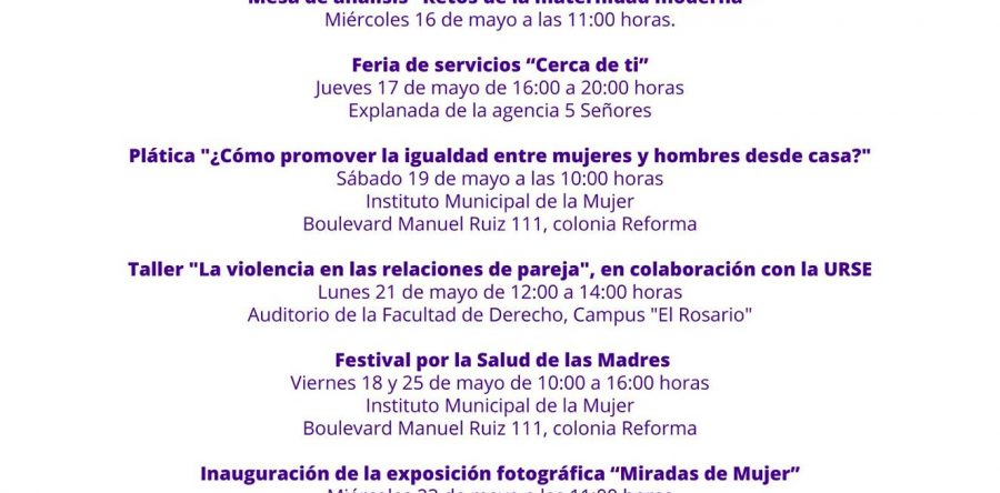Invitan a las actividades del Instituto Municipal  de la Mujer