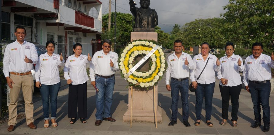 Con homenaje a Demetrio Vallejo, inicia José Carlos campaña a la Presidencia Municipal de El Espinal