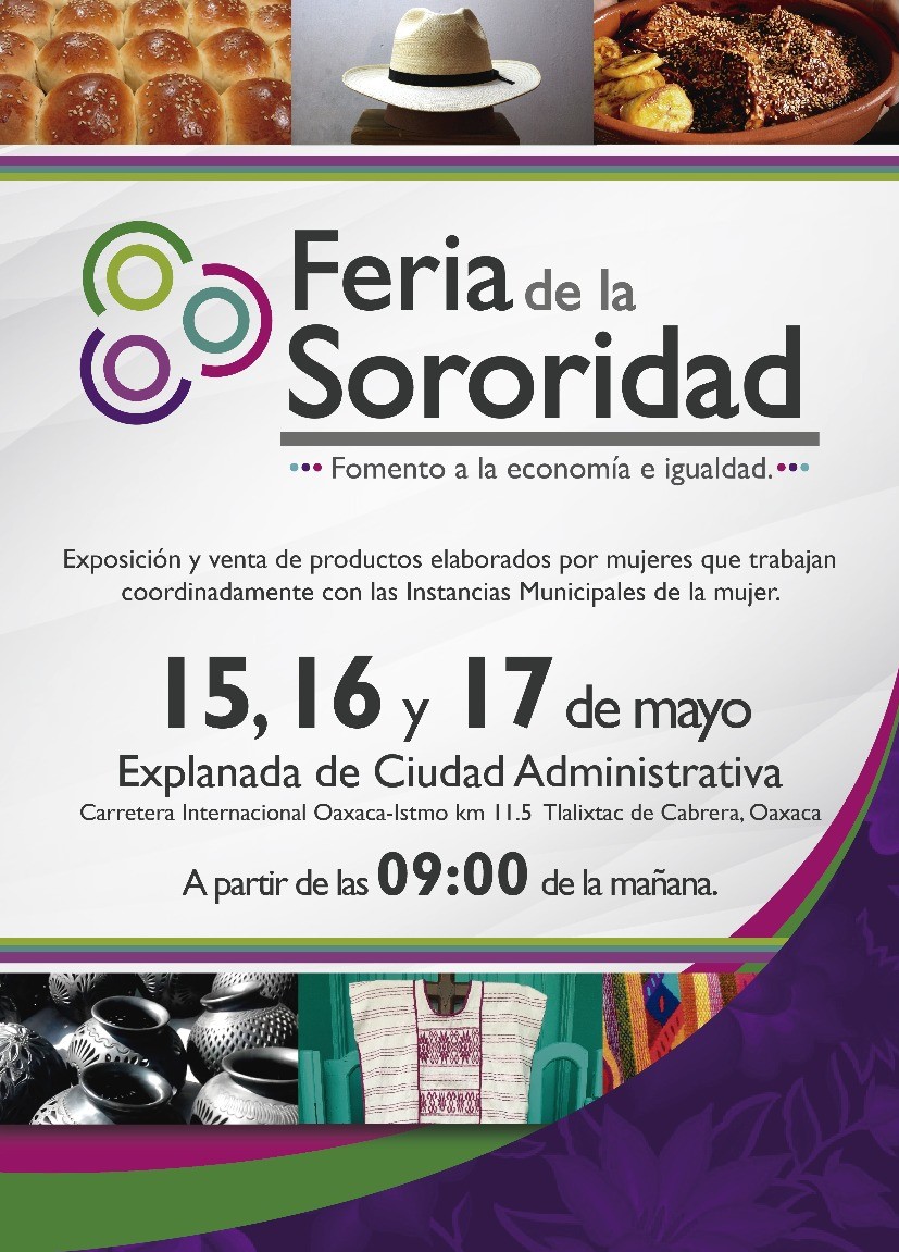Realizarán Feria de la Sororidad, fomento a la economía e igualdad