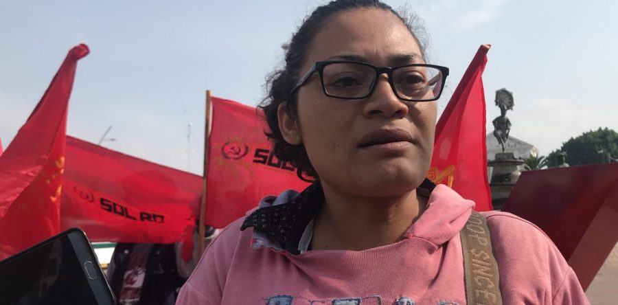 Marcha Sol Rojo para exigir aparición con vida de uno de sus compañeros