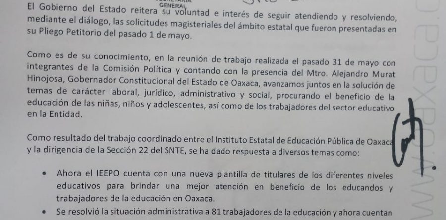 Atiende Gobierno del Estado demandas del magisterio y los convoca al diálogo