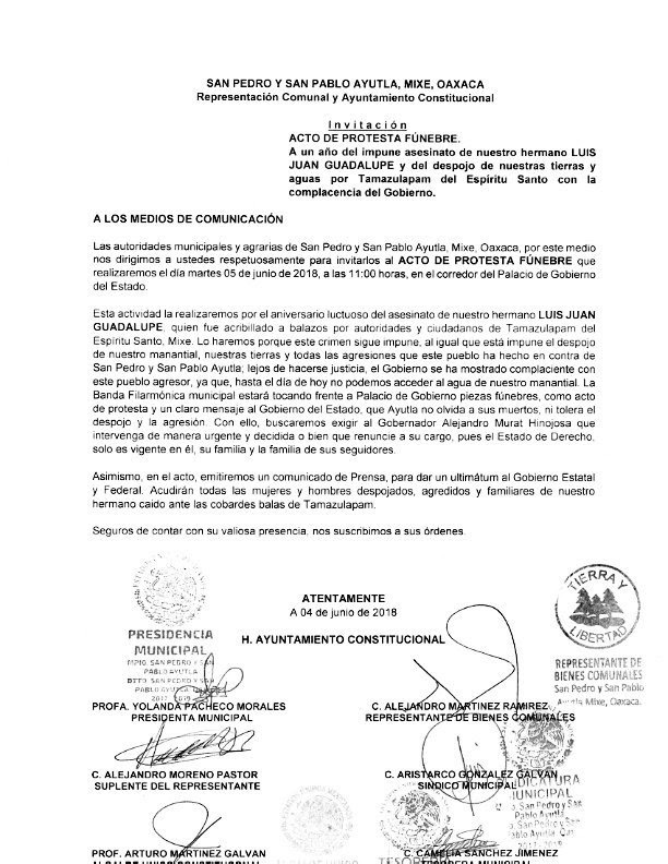 Llevarán protesta fúnebre a Palacio de Gobierno