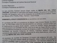 Exige Soledad Jarquín reitero de candidatura de Hageo Montero