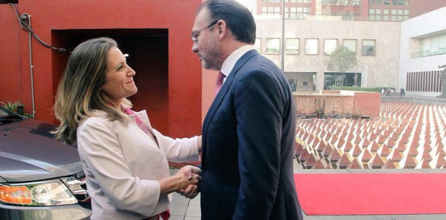 Canciller de Canadá ya se encuentra en México con Luis Videgaray