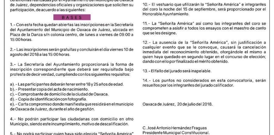 Faltan 10 días para cierre de la convocatoria “Señorita América 2018”