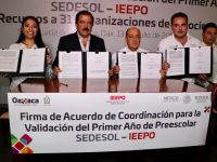 Firman Sedesol-IEEPO acuerdo para validar nivel de educación preescolar en estancias infantiles