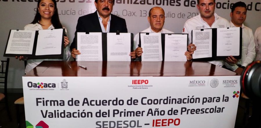 Firman Sedesol-IEEPO acuerdo para validar nivel de educación preescolar en estancias infantiles