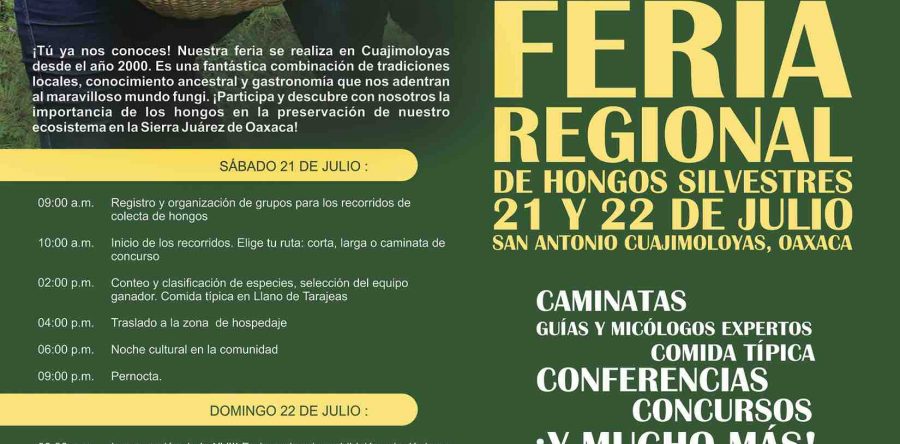 Invita SECTUR Oaxaca a la XVIII Feria de los Hongos Silvestres