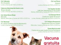 Jornada de vacunación para perros y gatos a partir del próximo lunes en Santa Lucía