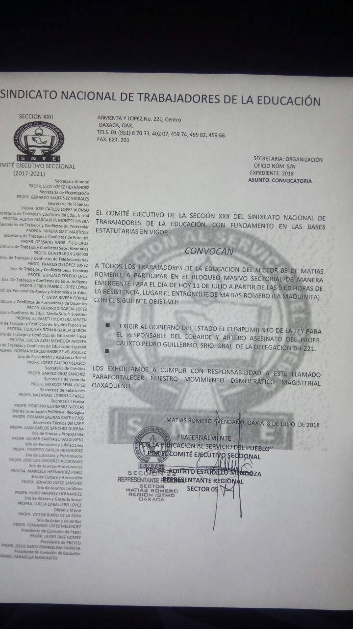 Con protesta magisterio exigirá justicia por maestro asesinado