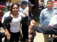 Mujer policía y su pareja el síndico de Cuilápam arman escándalo tras agredir a policía de Zaachila en pleno jueves de tianguis