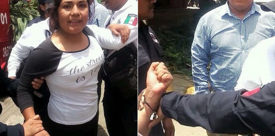 Mujer policía y su pareja el síndico de Cuilápam arman escándalo tras agredir a policía de Zaachila en pleno jueves de tianguis