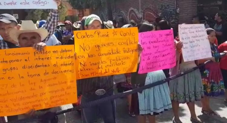 Protestan habitantes de San Miguel Del Valle contra la CONAFORT