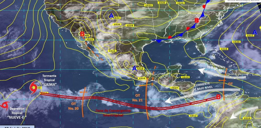 Se prevén tormentas puntuales muy fuertes acompañadas de actividad eléctrica y granizadas en Sonora, Chihuahua, Durango, Jalisco y Colima.