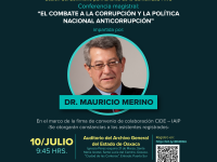 Impartirá Mauricio Merino conferencia magistral en Oaxaca