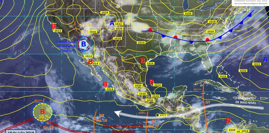 Onda tropical no. 17, e inestabilidad atmosférica superior, generarán tormentas fuertes en el noroeste, occidente y sur del país