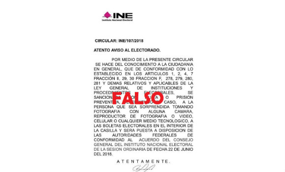 Falso que fotografiar tu boleta en casilla sea ilegal