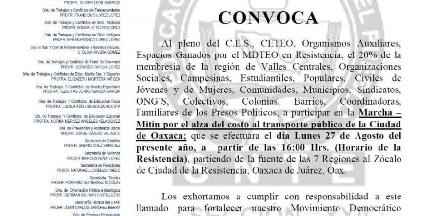 Marchará S-22 por el incremento del transporte público urbano