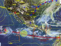 Se prevén tormentas puntuales intensas acompañadas de actividad eléctrica en Michoacán, Guerrero, Oaxaca, Chiapas y Veracruz.