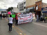 Marcha S-22 en contra del aumento del pasaje del transporte público urbano