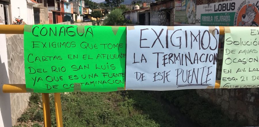 Protestan vecinos de la Av. Lázaro Cárdenas en Santa Lucía del Camino