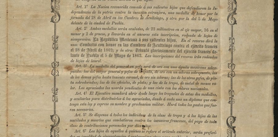 Con medallas reconocía el presidente Benito Juárez a héroes nacionales