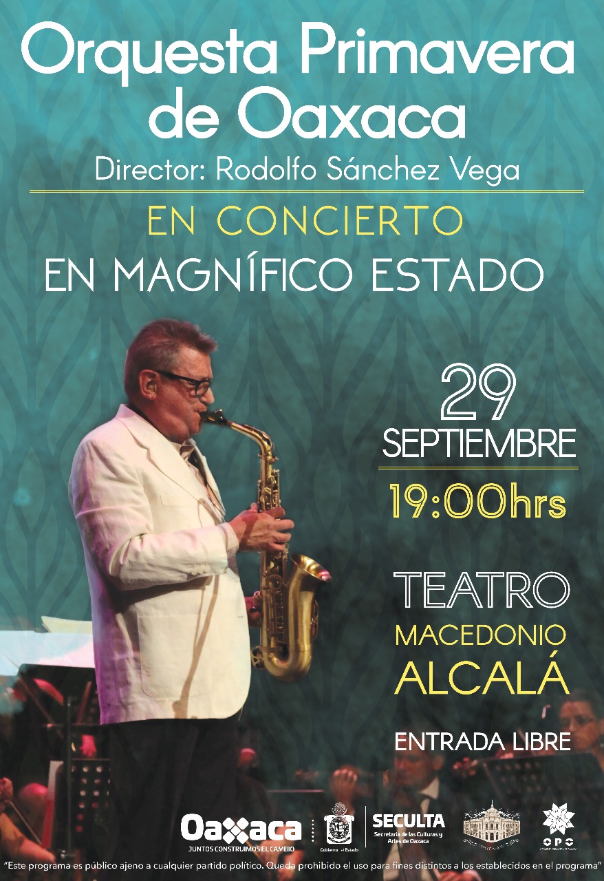 Ofrecerá concierto Orquesta Primavera en el Teatro Macedonio Alcalá