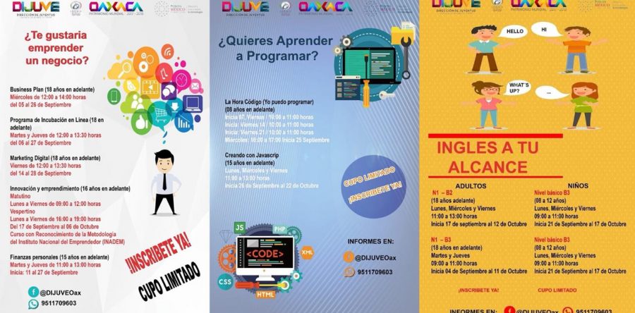 Invitan a participar en cursos y talleres que ofrece la Dirección de Juventud