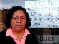 Protesta el STEUABJO para exigir lo que les adeudan