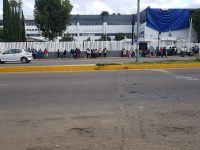 Protesta Sol Rojo en la Sedesol