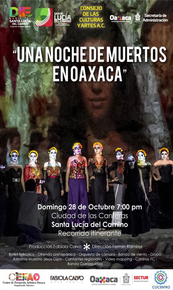 Para celebrar el día de muertos, invita Gobierno de Santa Lucía al Festival “UNA NOCHE DE MUERTOS EN OAXACA”