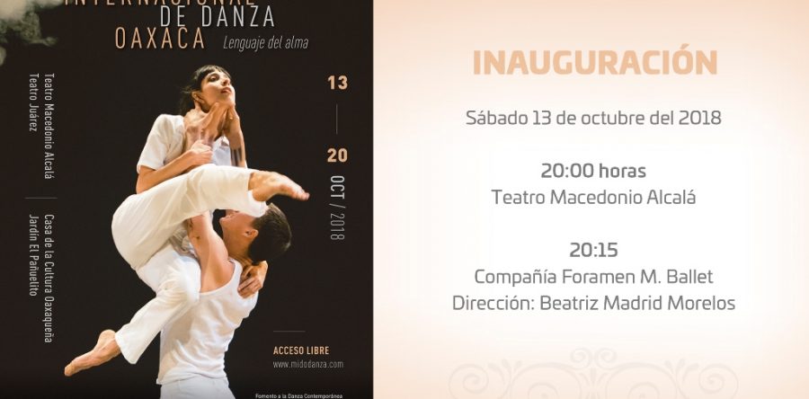 Este sábado inicia la Muestra Internacional de Danza en Oaxaca MIDO 2018