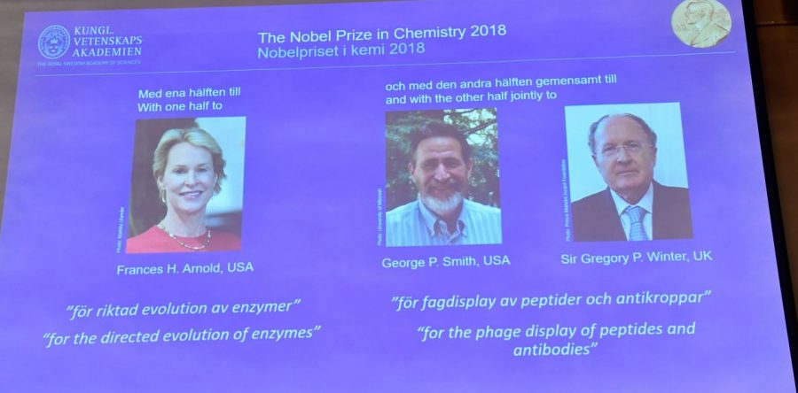 Frances Arnold, George Smith y Gregory Winter ganan Nobel de Química 2018