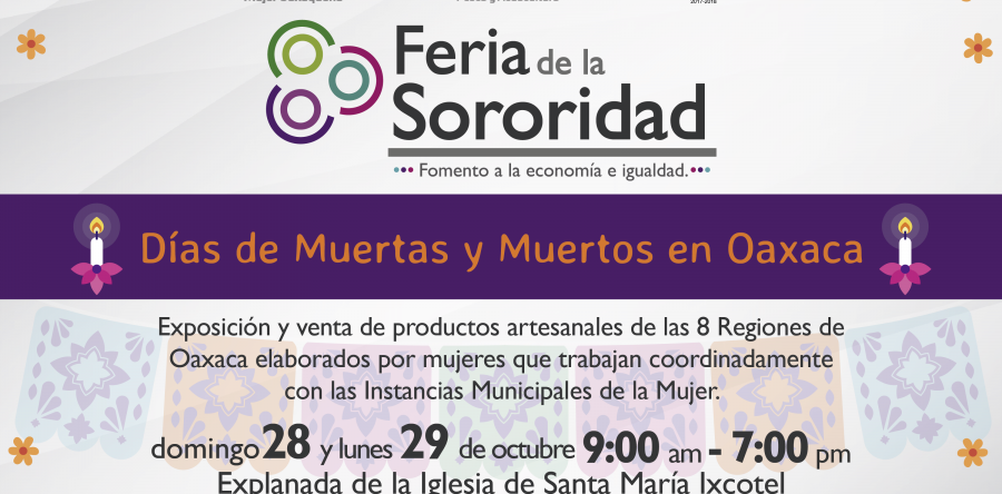 Vamos a la 4° Feria de la Sororidad, “Fiesta de los Fieles Difuntos”